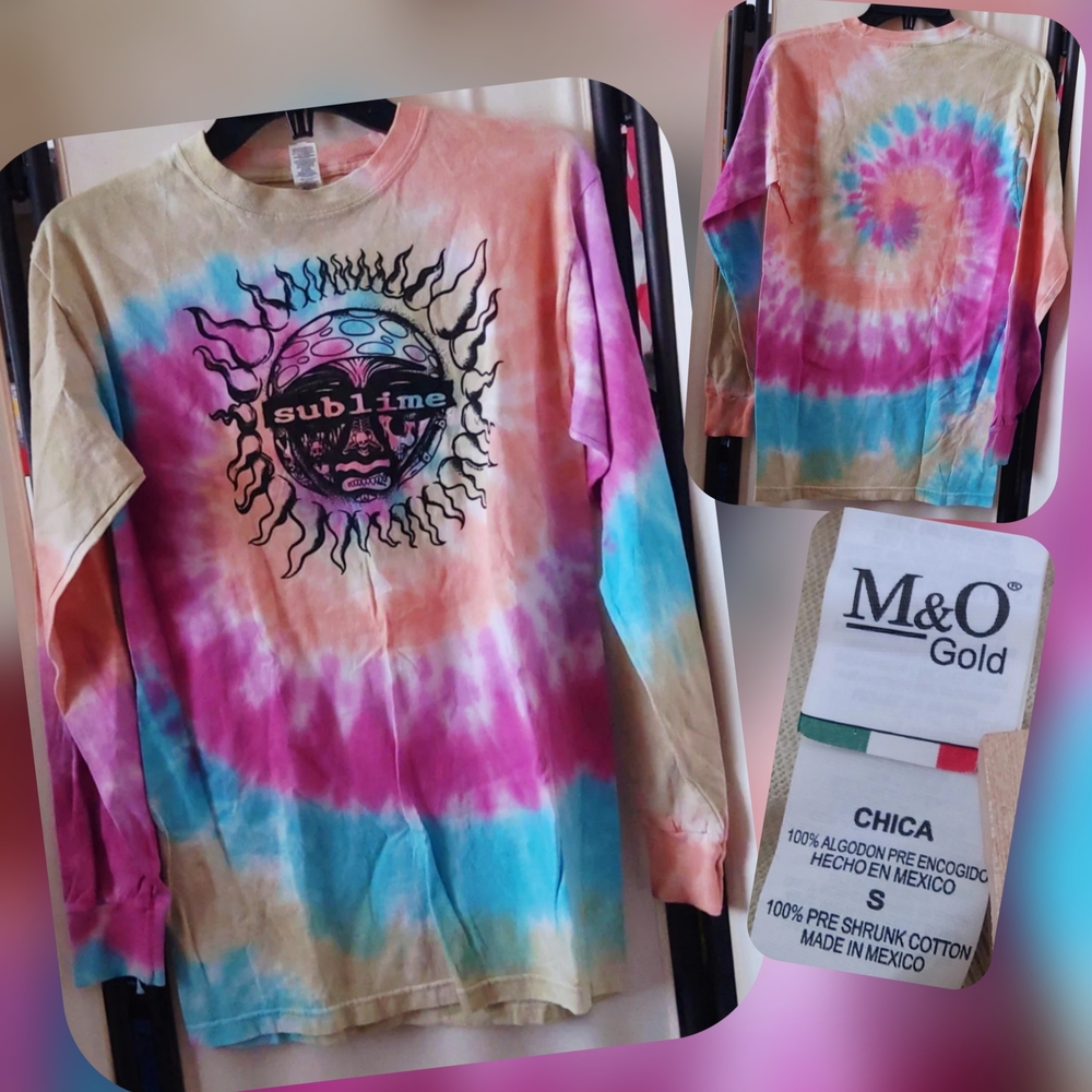 M&O Gold Sublime Tie-Dye Long Sleeve Tee Size Small